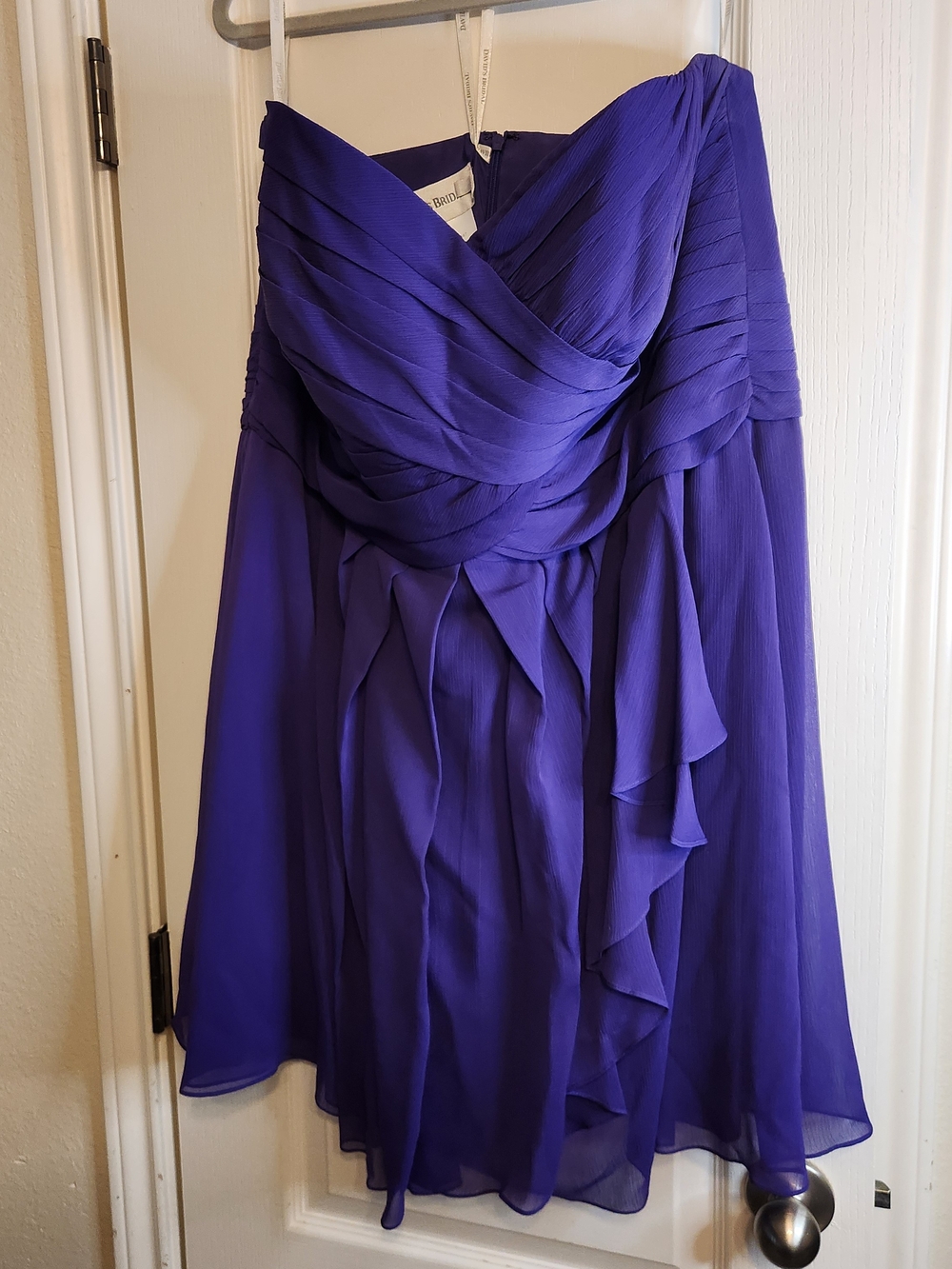 David's Bridal Purple Chiffon Draped Dress